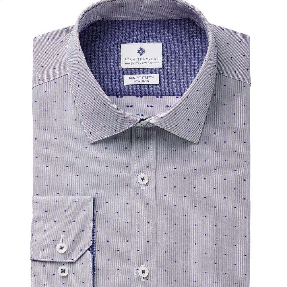 Ryan Seacrest blue dress shirt - formal- NWT